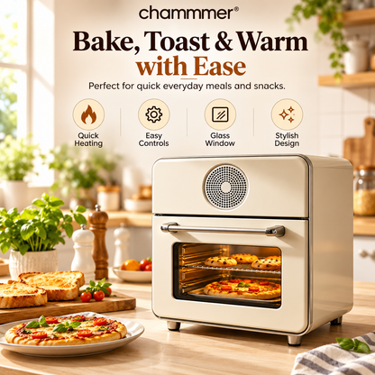 Smart Multi-Functional Electric Oven with 360° Hot Air Circulation, Precise Temperature Control, Steam Cooking & Easy-Clean Liner, All-in-One Solution for Healthy Home Baking & Grilling, Beginner-Friendly.🍳