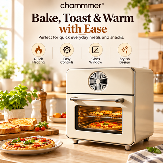 Smart Multi-Functional Electric Oven with 360° Hot Air Circulation, Precise Temperature Control, Steam Cooking & Easy-Clean Liner, All-in-One Solution for Healthy Home Baking & Grilling, Beginner-Friendly.🍳