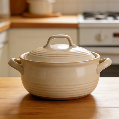 Healthy Versatile Earthen Pot, Your Reliable Kitchen Cooking Partner,High-Temp Resistant Ceramic Casserole, Lock in Flavor for Perfect Slow Stews.🍲