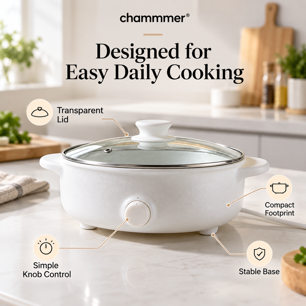 Multi-Purpose Household Electric Hot Pot – Non-Stick Inner Pot, Adjustable Temperature, Fast Heating for Hot Pot, Soup, Stew & Family Meals.🥑