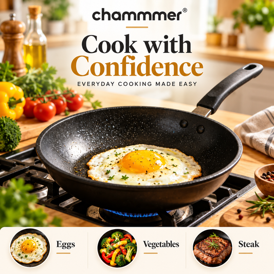 Household Non-Stick Frying Pan, Smoke-Free & Anti-Stick, High-Temperature Resistant & Scratch-Proof, Even Heat Conduction, All-in-One for Frying, Stir-Frying & Searing, Easy to Clean, Anti-Scald Handle.🍳