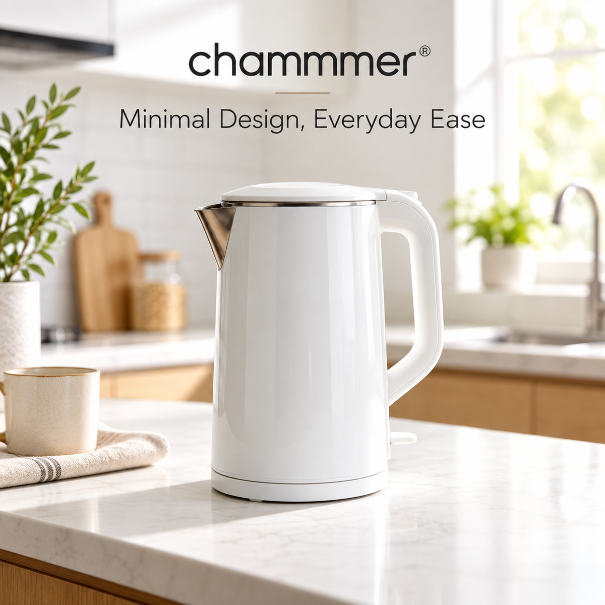 1.8L Large Capacity Food-Grade Stainless Steel Kettle, Fast Boiling, Auto Power Off & Dry Boil Protection, Heat Preservation & Anti-Scald, Easy to Clean, Quiet Operation.🥛