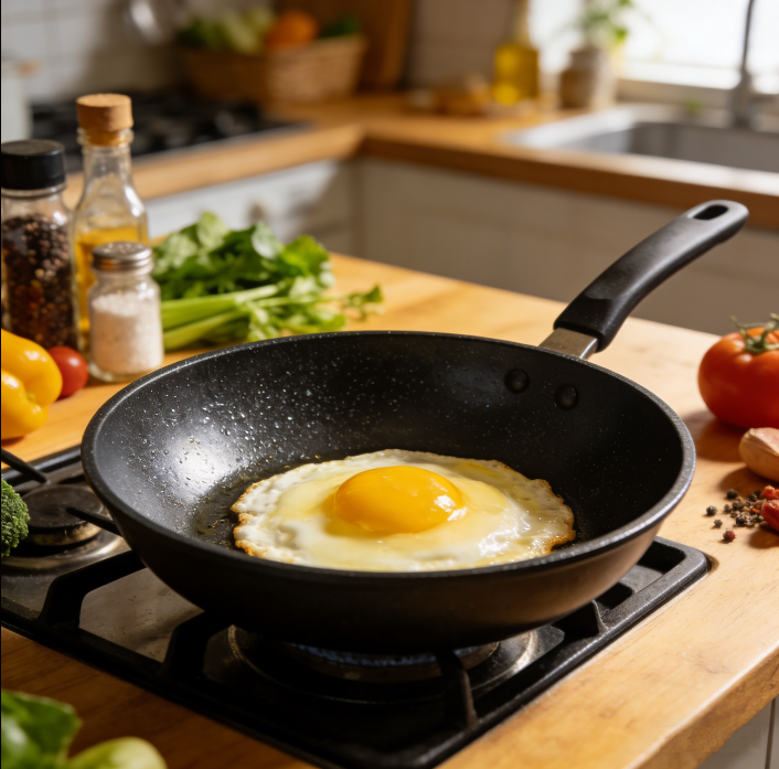 Household Non-Stick Frying Pan, Smoke-Free & Anti-Stick, High-Temperature Resistant & Scratch-Proof, Even Heat Conduction, All-in-One for Frying, Stir-Frying & Searing, Easy to Clean, Anti-Scald Handle.🍳