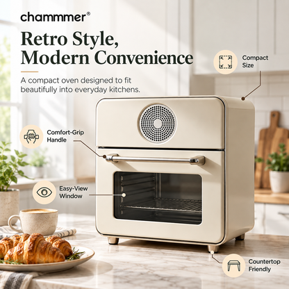 Smart Multi-Functional Electric Oven with 360° Hot Air Circulation, Precise Temperature Control, Steam Cooking & Easy-Clean Liner, All-in-One Solution for Healthy Home Baking & Grilling, Beginner-Friendly.🍳