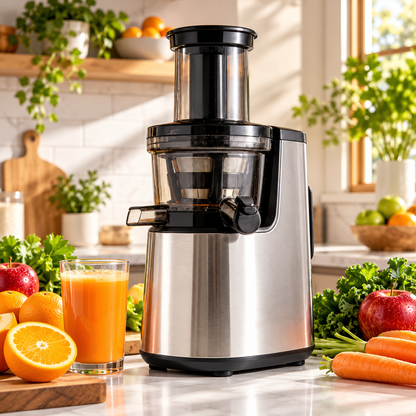 🥤Slow Mute Grinding Juicer ✨ Automatic Pulp Juice Separation No Residue | Household Multifunctional Fruit & Veggie Nutrient Extractor | Filter-Free Direct Drink Auxiliary Food Milkshake Smoothie Maker🍃