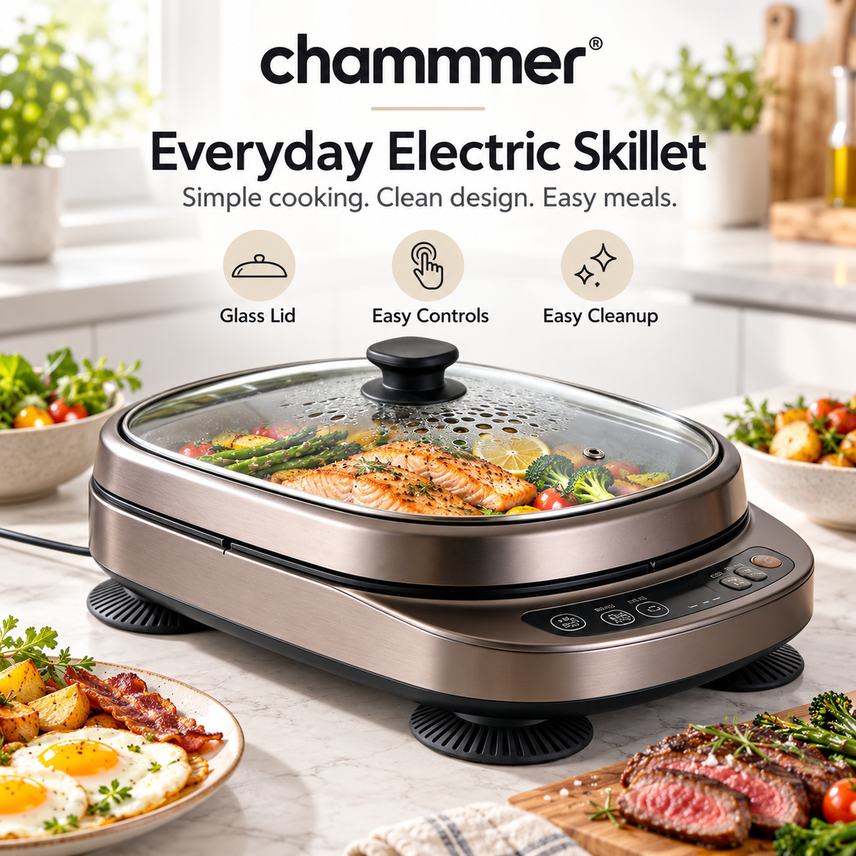 Multi-Functional Household Electric Hot Pot with Intelligent Constant Temperature, Adjustable Power Levels, Non-Stick Inner Pot, All-in-One for Frying, Stir-Frying, Boiling & Stewing, Easy to Clean, Quiet & Energy-Saving, Beginner-Friendly.🍲